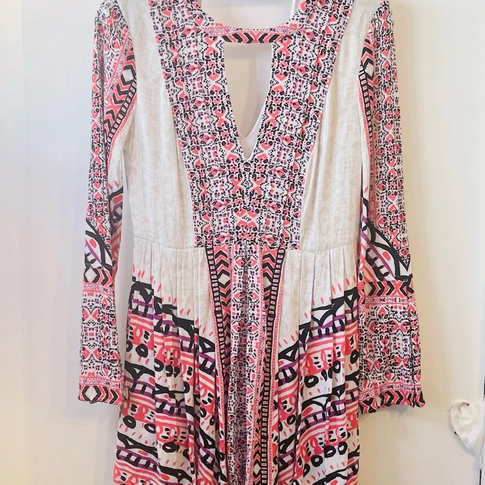 Free people Tegan border print Mini Dress Size 2 - Picture 6 of 6